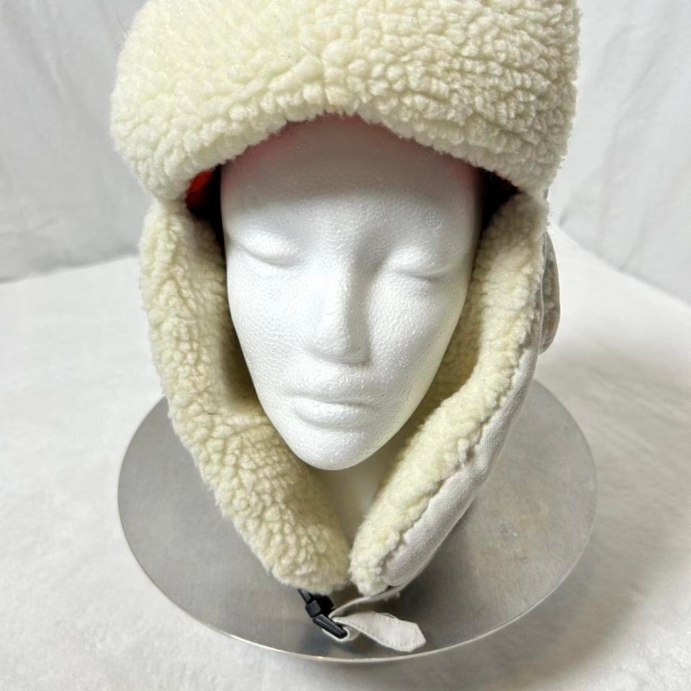 Mad Bomber Hat Cap Strap Back Mens Medium Beige Sherpa Fleece Ear Flap Winter XL